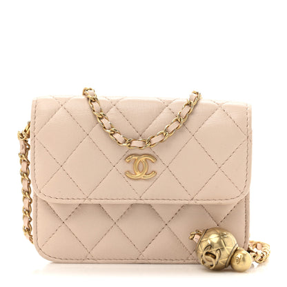 Chanel Lambskin Quilted Pearl Crush Clutch With Chain Light Pink 1 of 11
