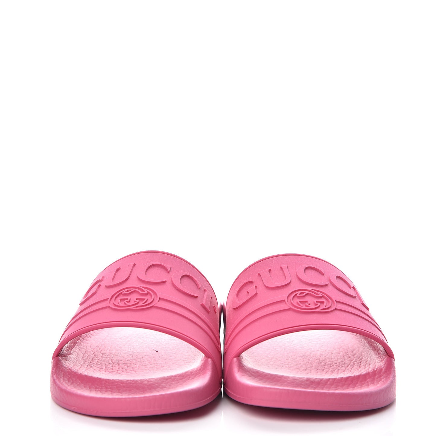 Rubber Womens Logo Slide Sandals 38 Fuchsia