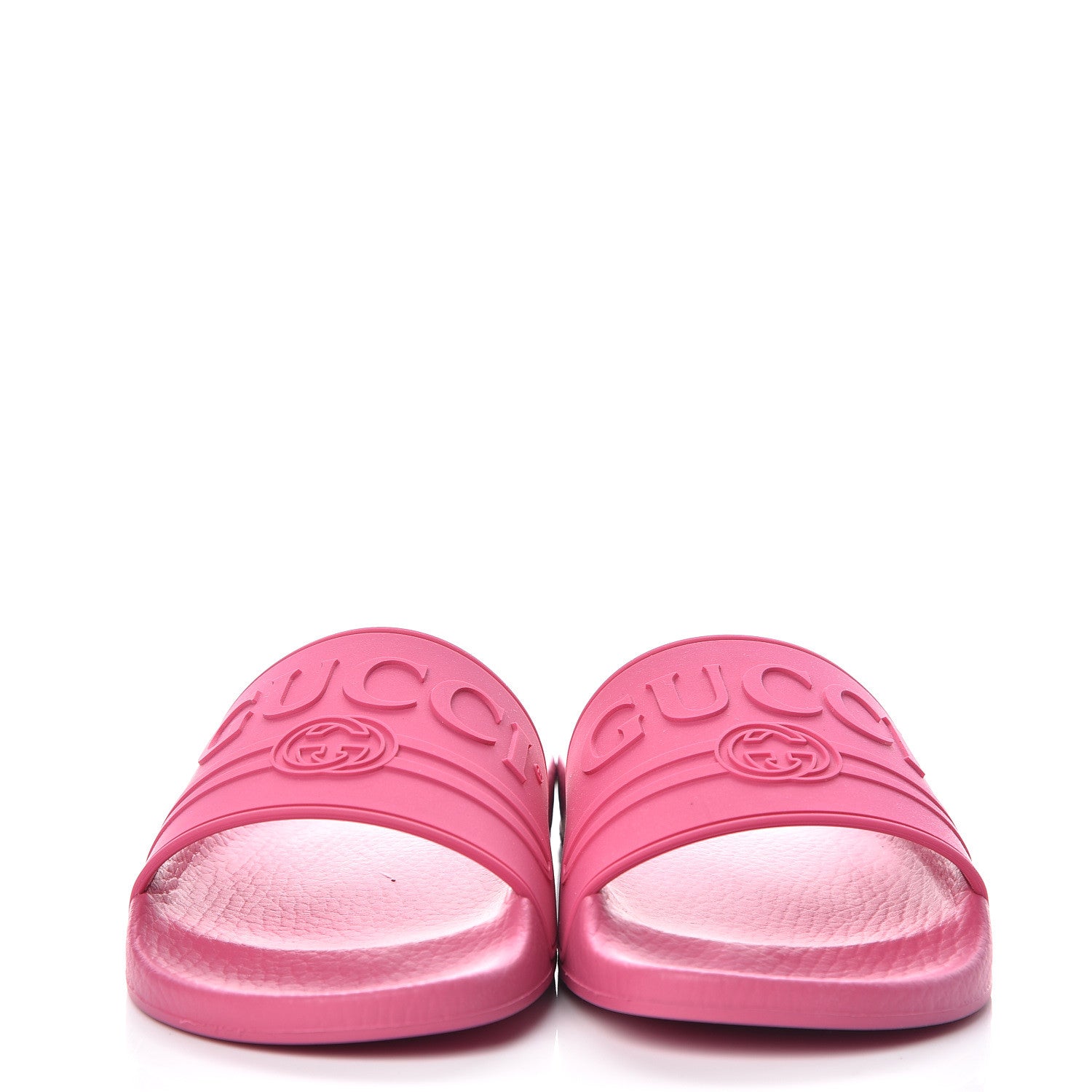 Gucci Rubber Womens Logo Slide Sandals 38 Fuchsia 2 of 11