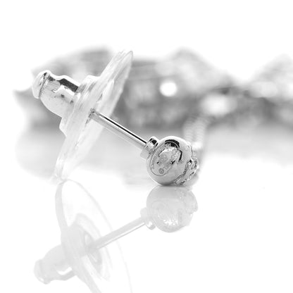 Chanel Baguette Crystal CC Drop Earrings Silver 4 of 4