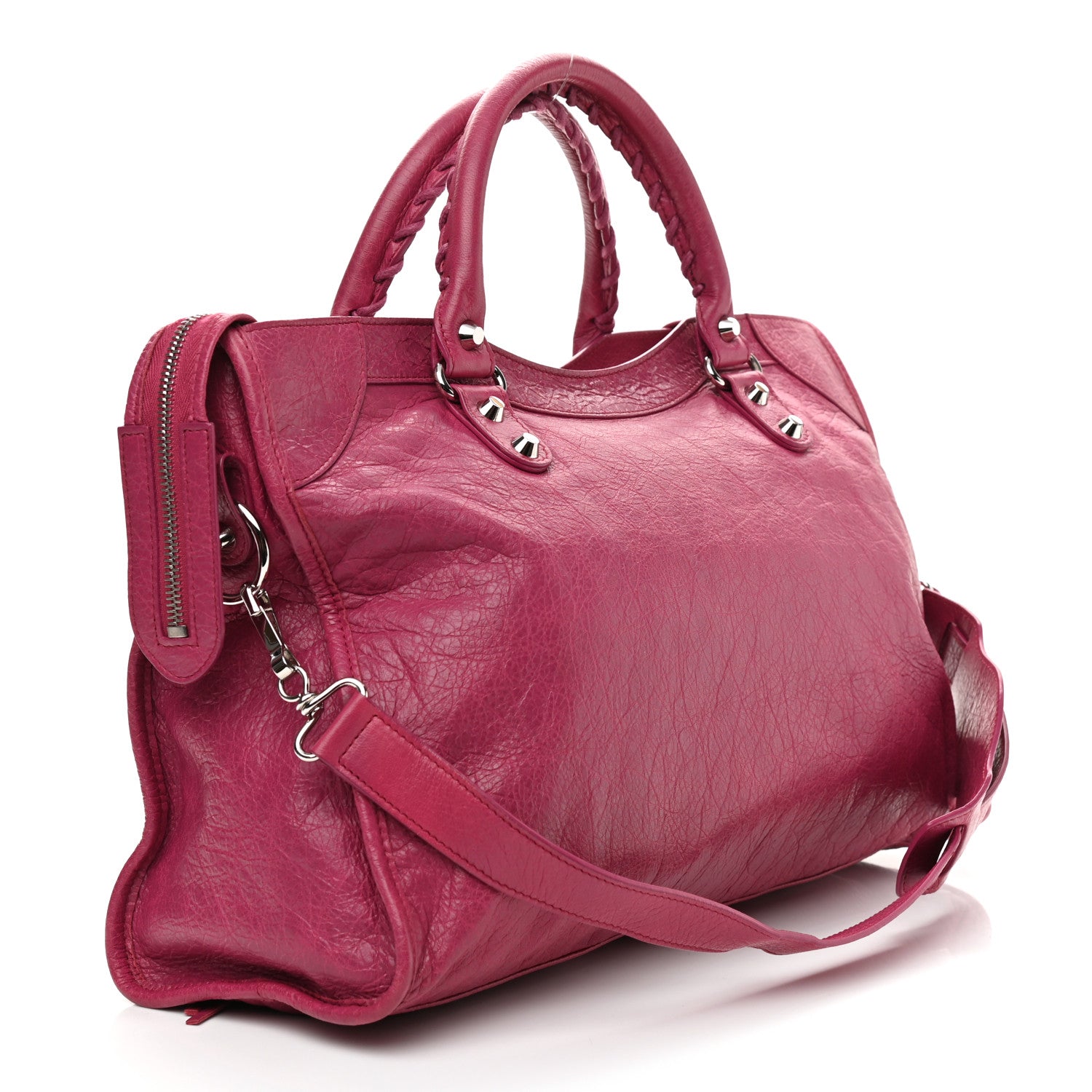 Balenciaga Agneau Classic Silver Hardware City Rose Dahlia 2 of 8