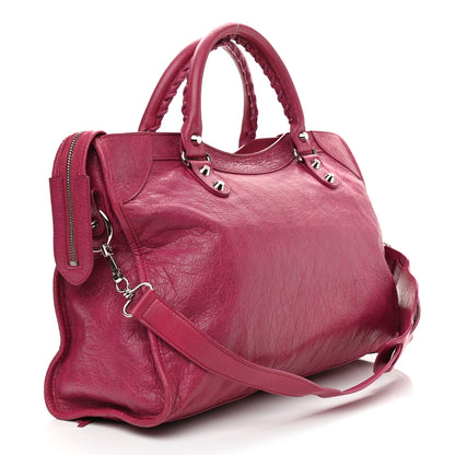 Balenciaga Agneau Classic Silver Hardware City Rose Dahlia 2 of 8