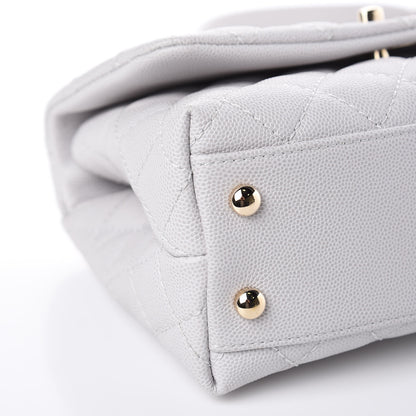 Chanel Caviar Quilted Mini Coco Handle Flap Light Grey 8 of 10