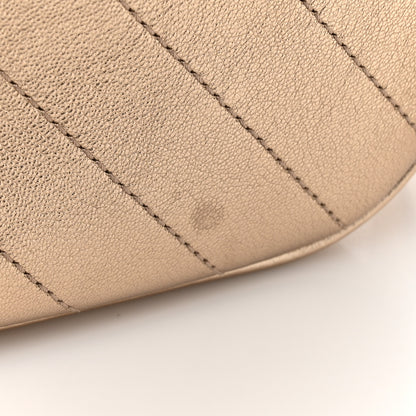 Gucci Metallic Sakai Be Green Calfskin Diagonal Stitched Small Blondie Shoulder Bag Golden Beige 11 of 11
