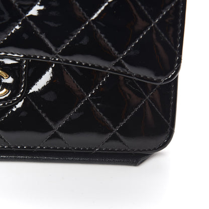 Chanel Patent Goatskin Quilted CC Eyelet Wallet On Chain WOC Black 9 of 11