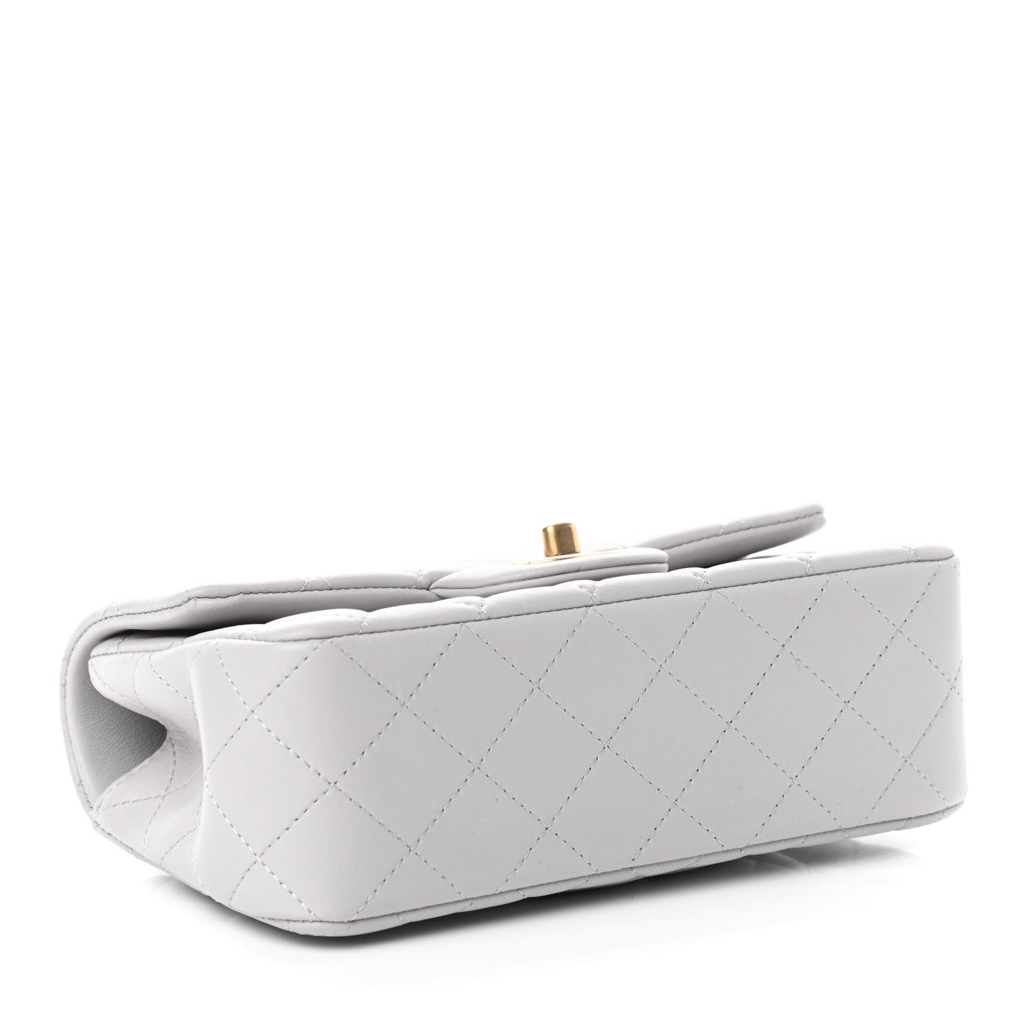Chanel Lambskin Quilted Mini Top Handle Rectangular Flap Grey 4 of 12