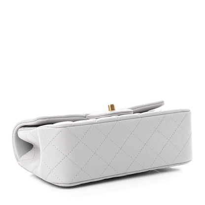 Chanel Lambskin Quilted Mini Top Handle Rectangular Flap Grey 4 of 12