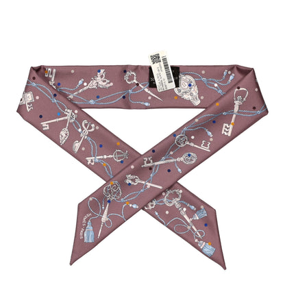 Hermes Silk Les Cles A Pois Twilly Marron Glace Gris 1 of 4