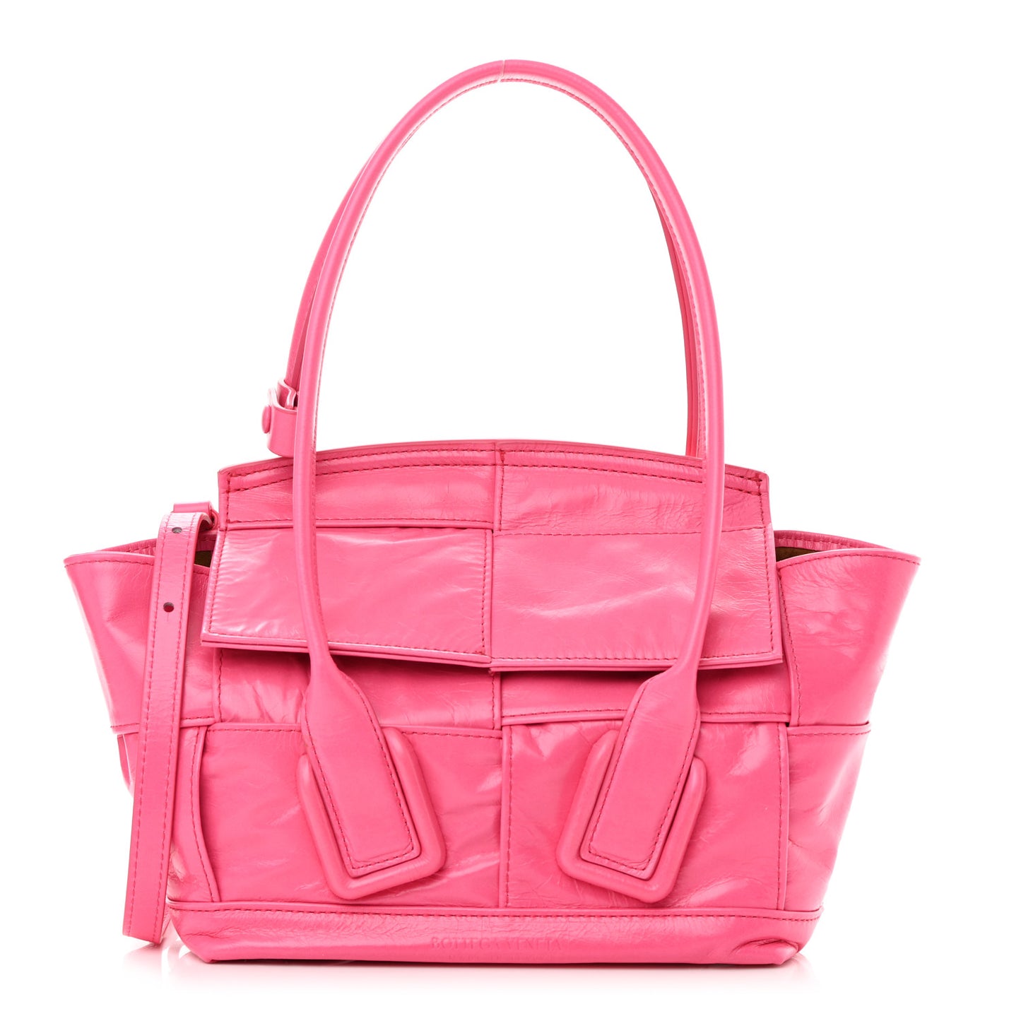 Paper Calfskin Maxi Intrecciato Mini Arco Pink