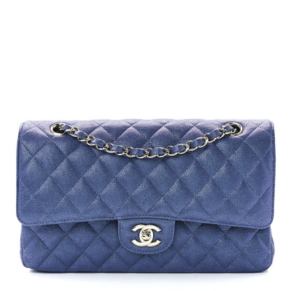 Chanel Iridescent Caviar Quilted Medium Double Flap Dark Blue 1 of 11