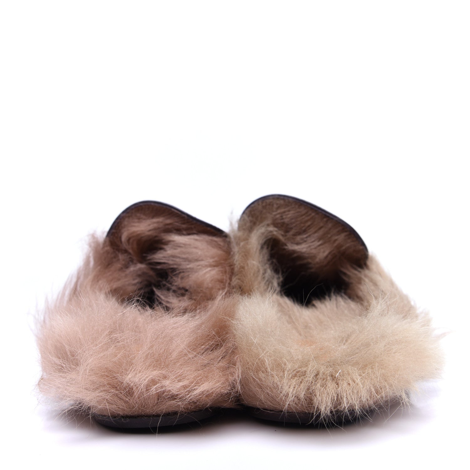 Gucci Goatskin Fur Web GG Mens Princetown Slippers 7.5 Cocoa 4 of 12