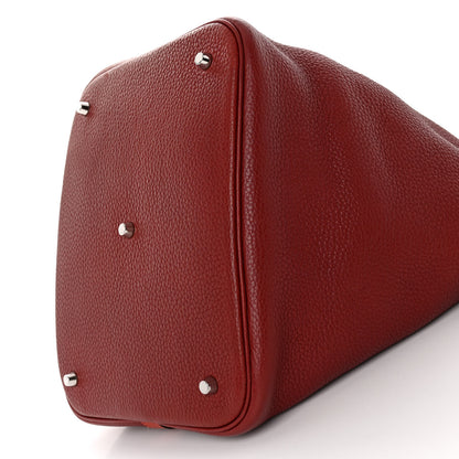 Hermes Taurillon Clemence Swift Picotin Lock 26 GM Rouge H Brique 10 of 12