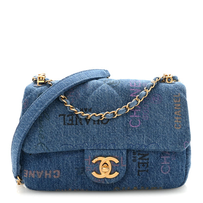 Chanel Denim Quilted Mini Denim Mood Rectangular Flap Blue Multicolor 1 of 10