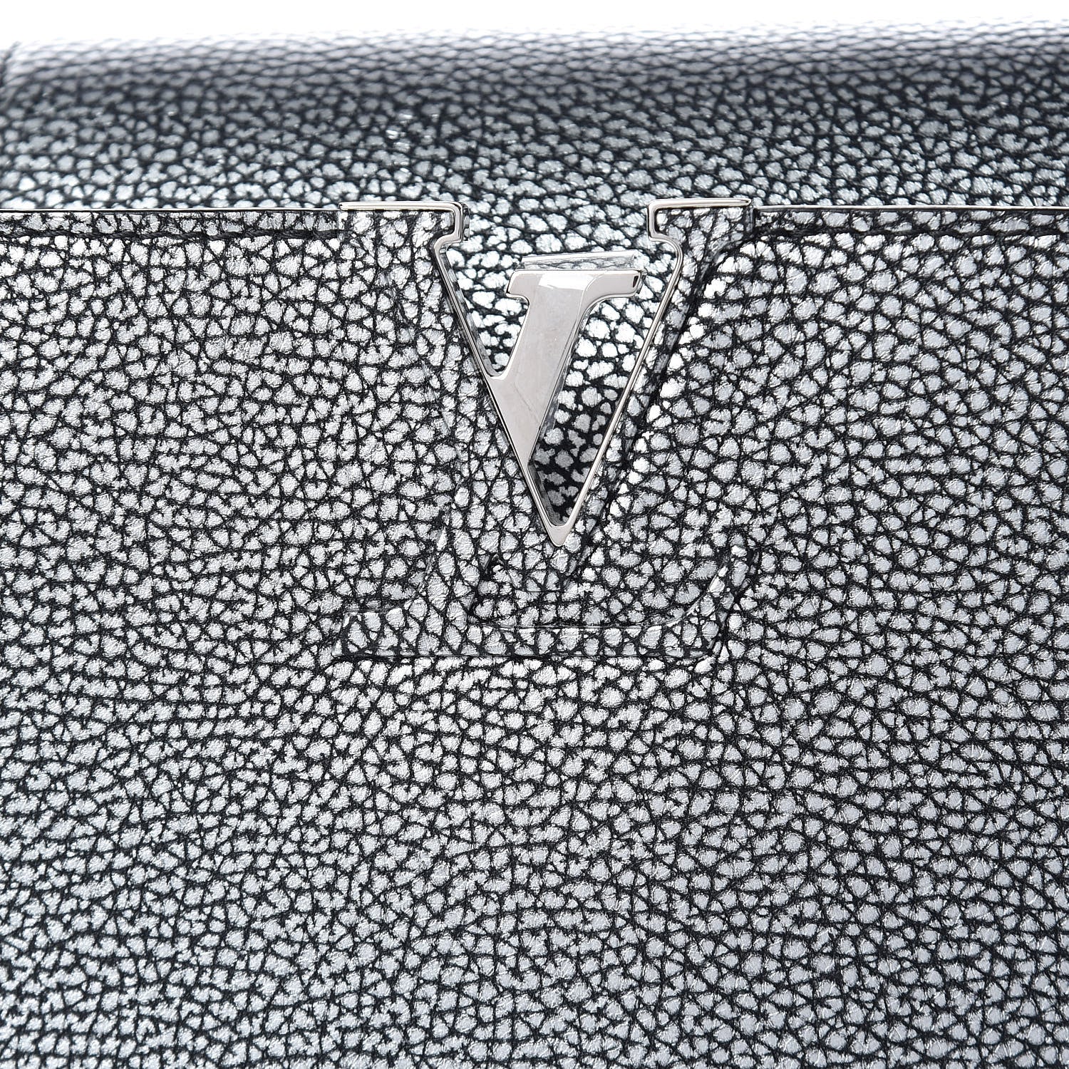 Louis Vuitton Metallic Taurillon Capucines PM Silver Black 8 of 11