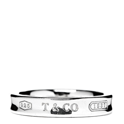 Tiffany Sterling Silver Narrow 1837 Band Ring 52 6 1 of 3