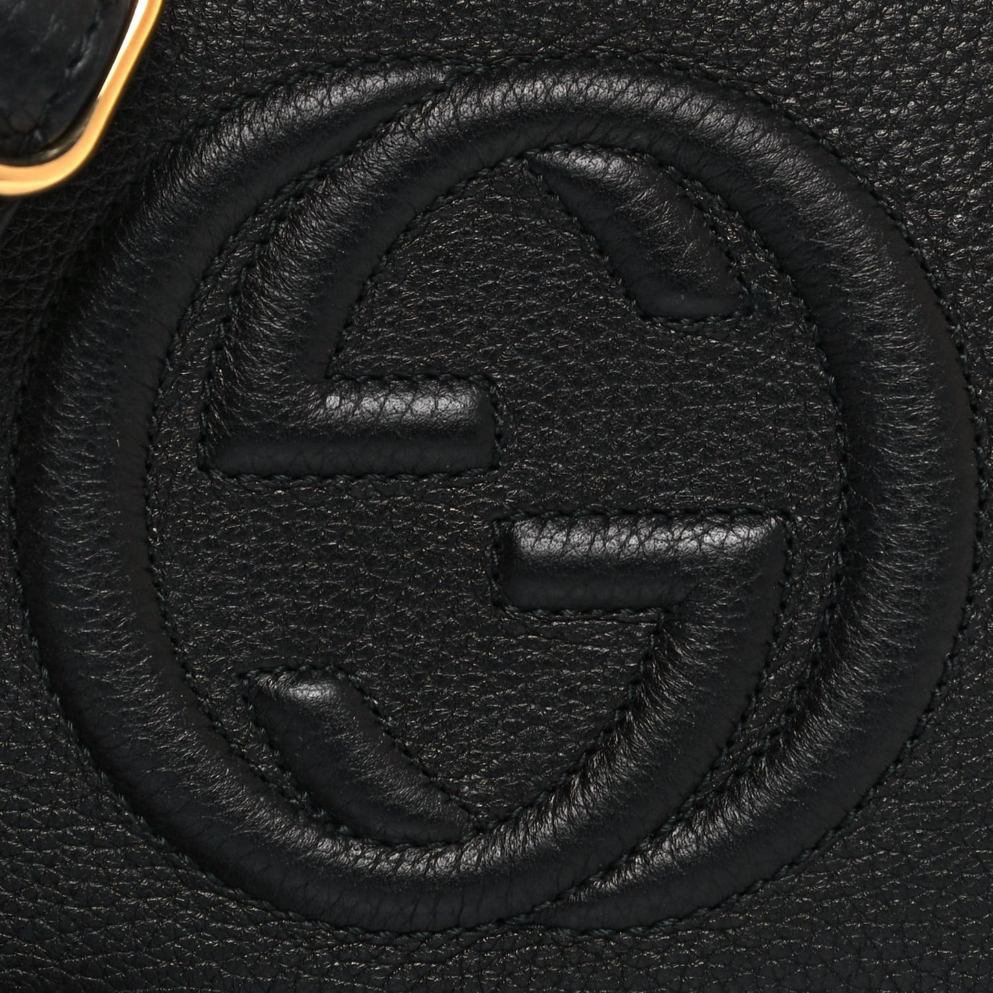 Pebbled Calfskin Mini Soho Disco Bag Black