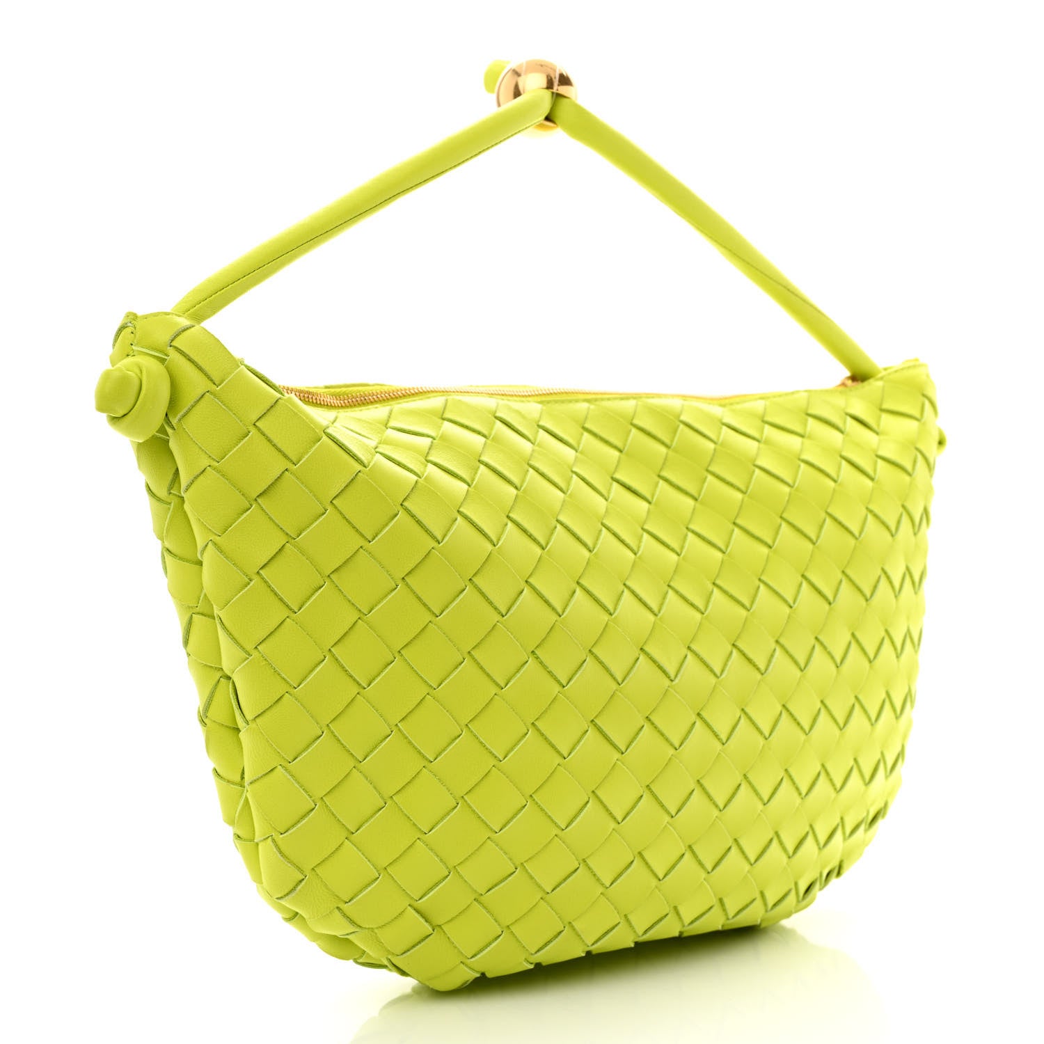 Bottega Veneta Nappa Intrecciato Small Turn Pouch Acid Kiwi 3 of 10