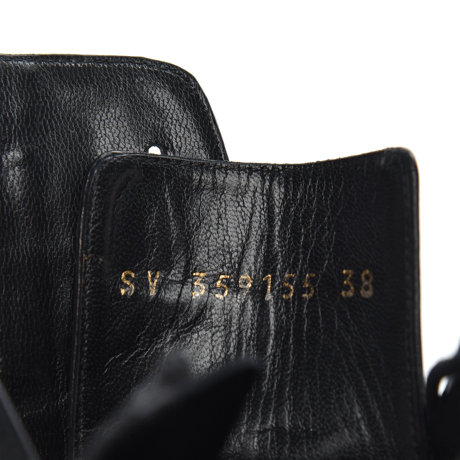 Saint Laurent Calfskin Fake Cocco Jane 105 Peep Toe Ankle Boots 38 Black 8 of 11