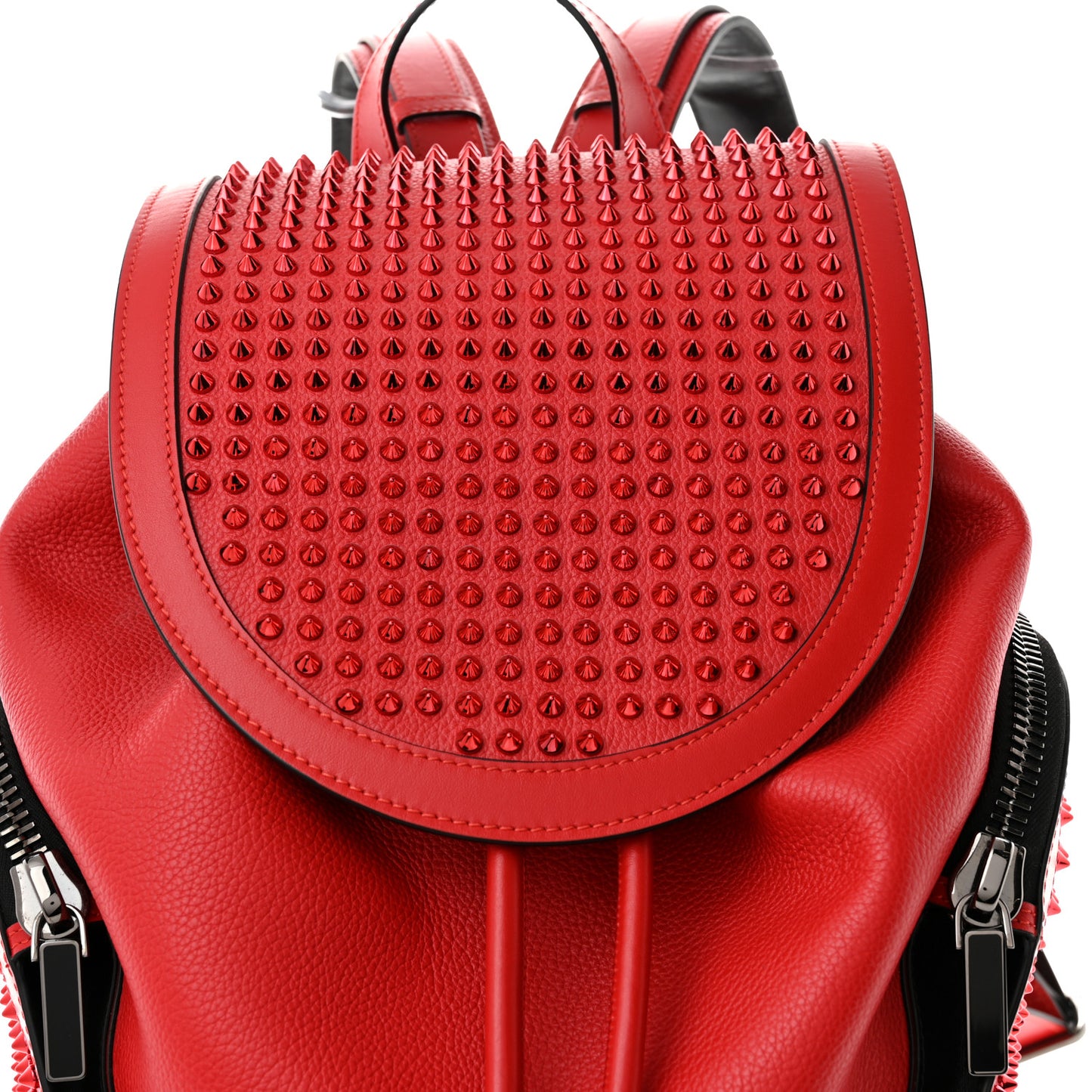 Calfskin Spiked Explorafunk Backpack Red