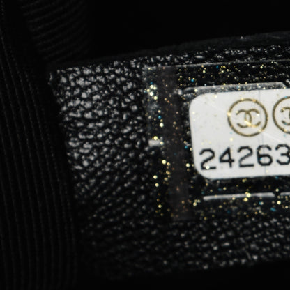 Chanel Calfskin Painted Chevron Embossed Medium Boy Flap Black 7 of 7