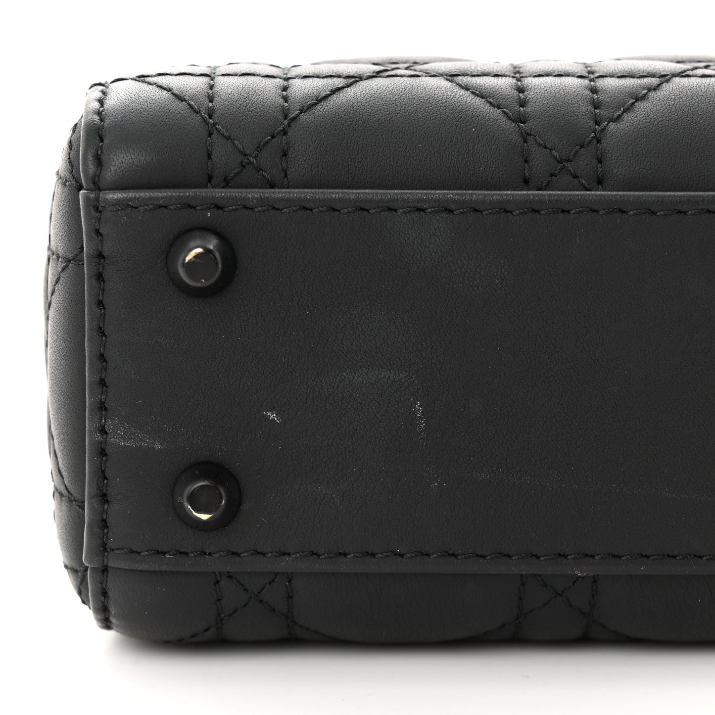 Ultra Matte Calfskin Cannage Mini Lady Dior Black
