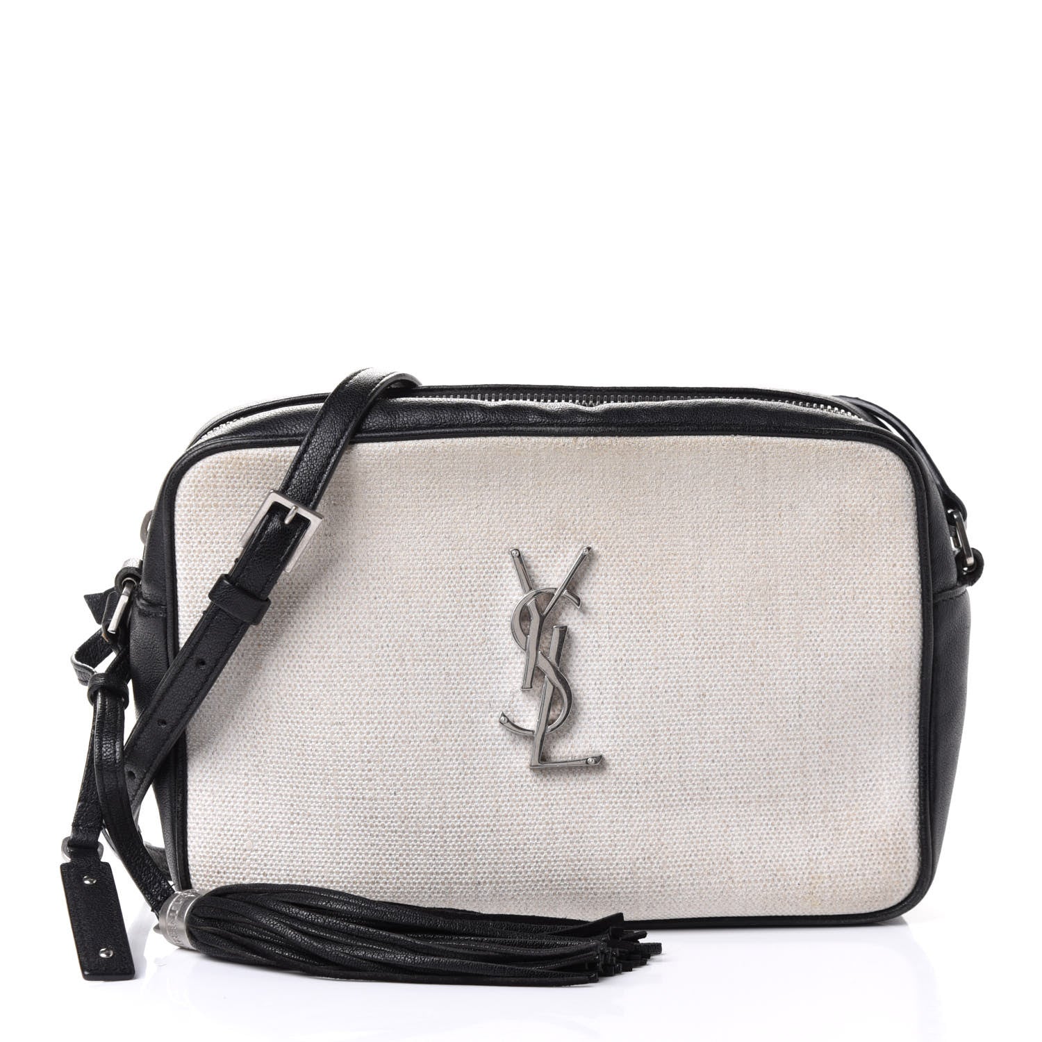 Saint Laurent Linen Canvas Monogram Lou Camera Bag Black 1 of 4