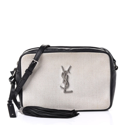 Saint Laurent Linen Canvas Monogram Lou Camera Bag Black 1 of 4