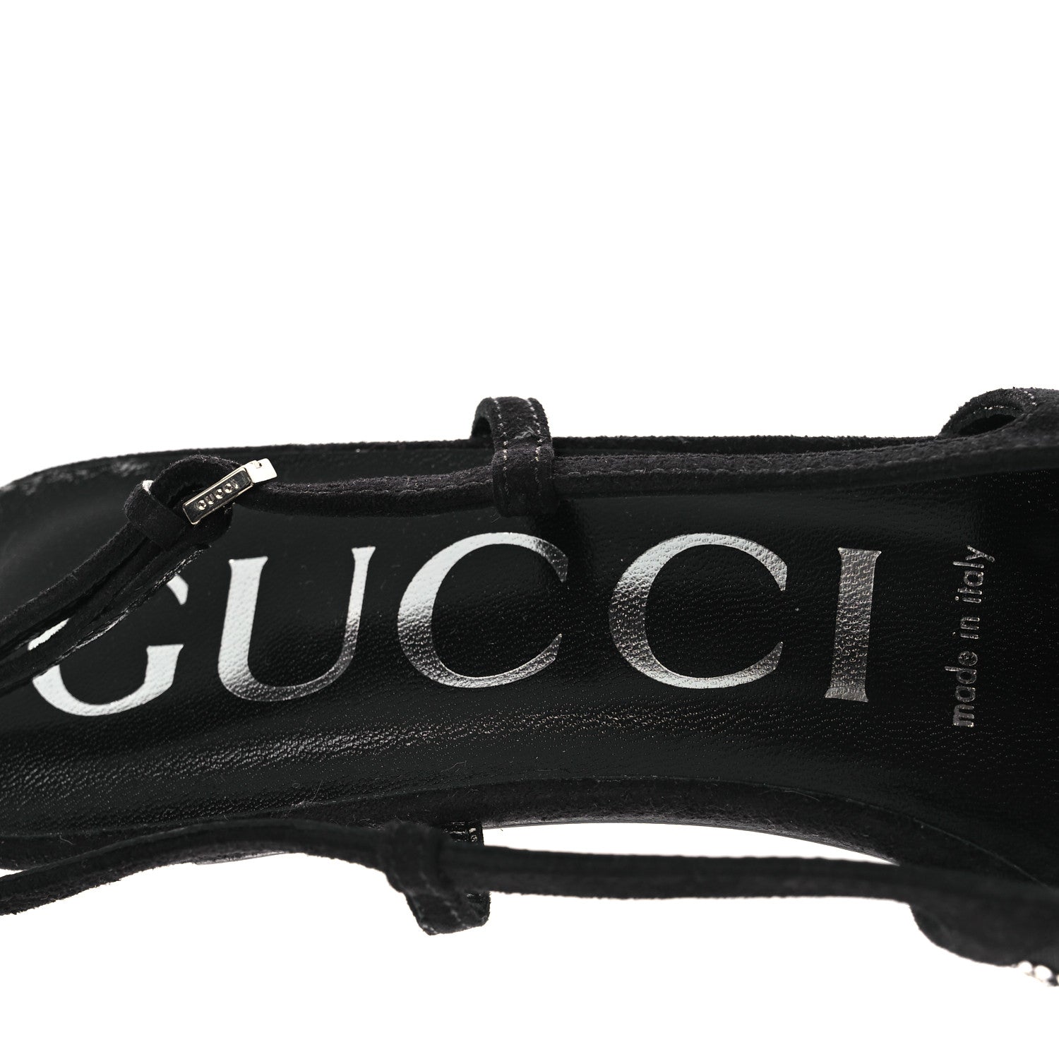 Gucci Tela Retino Kid Scamosciato Crystal GG Monogram Square G 35mm Slingback Pumps 38 Black 9 of 10