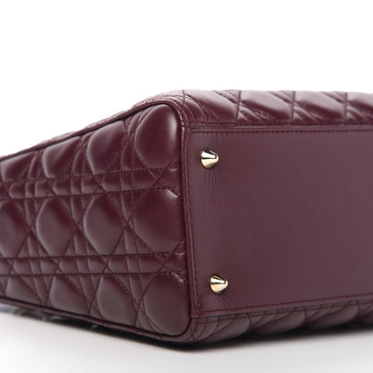 Christian Dior Lambskin Cannage Medium Lady Dior Burgundy 6 of 10