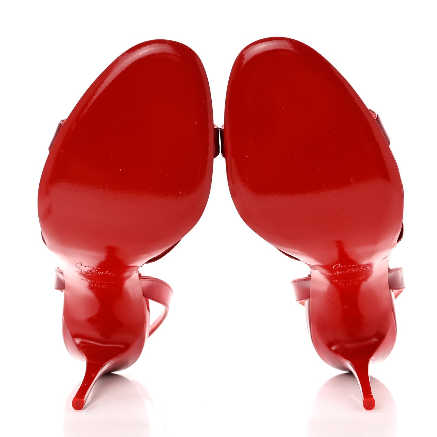 Metallic Patent Psychic Emilie 100 Slingback Sandals 38.5 Loubi