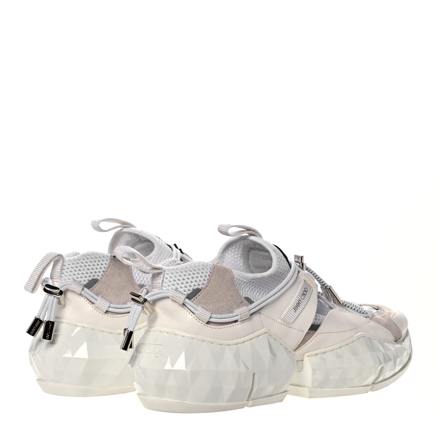 Calfskin Mesh Diamond F Low Top Sneaker 40.5 White Beige