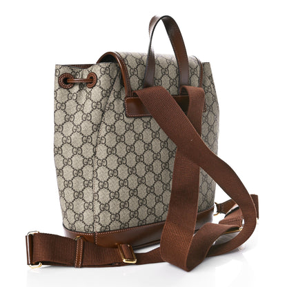 Gucci GG Supreme Monogram Azalea Calfskin Retro Interlocking G Buckle Backpack Beige Ebony Brown Sugar 3 of 9