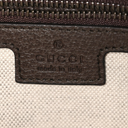 Gucci GG Supreme Monogram Textured Dollar Calfskin Web Ophidia Wristlet Shoulder Bag Beige Ebony New Acero 6 of 10