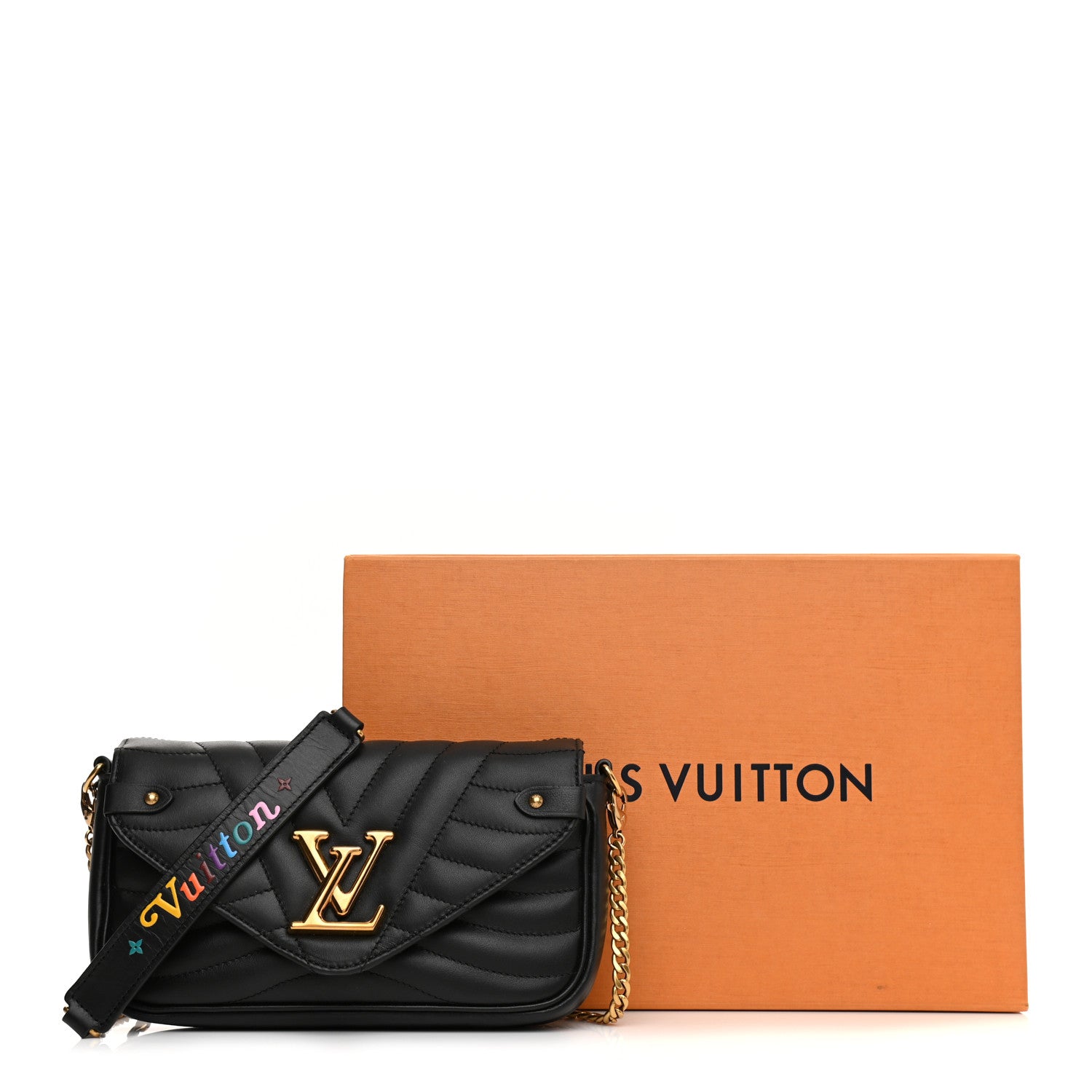 Louis Vuitton Calfskin New Wave Chain Pochette Black 37 of 37