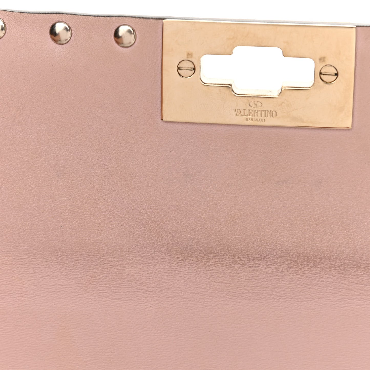 Lambskin Medium Rockstud Spike Shoulder Bag Poudre