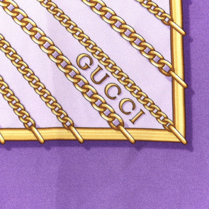 Gucci Silk Twill Cerissa Square Scarf Purple Yellow 2 of 4