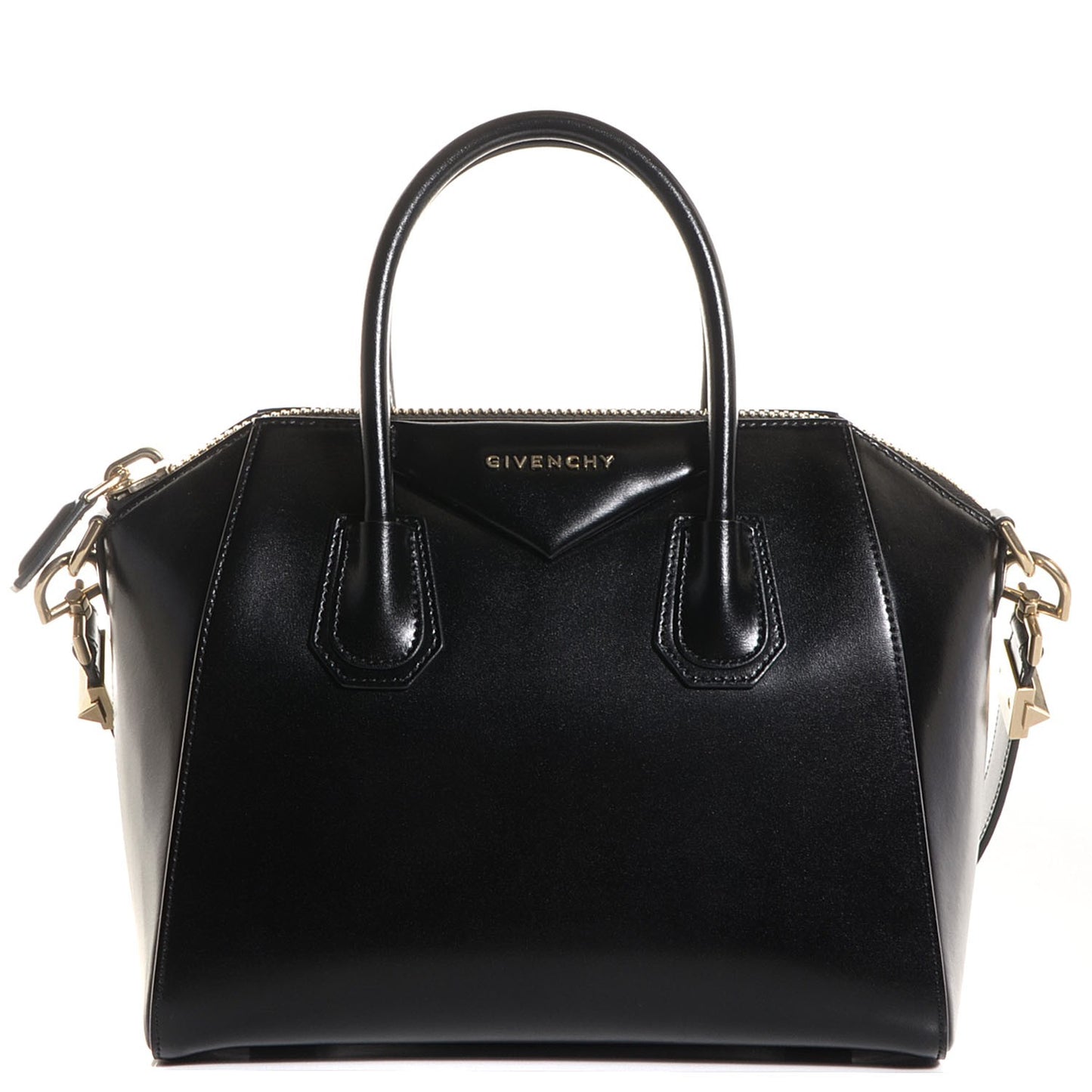 Shiny Lord Calfskin Small Antigona Black