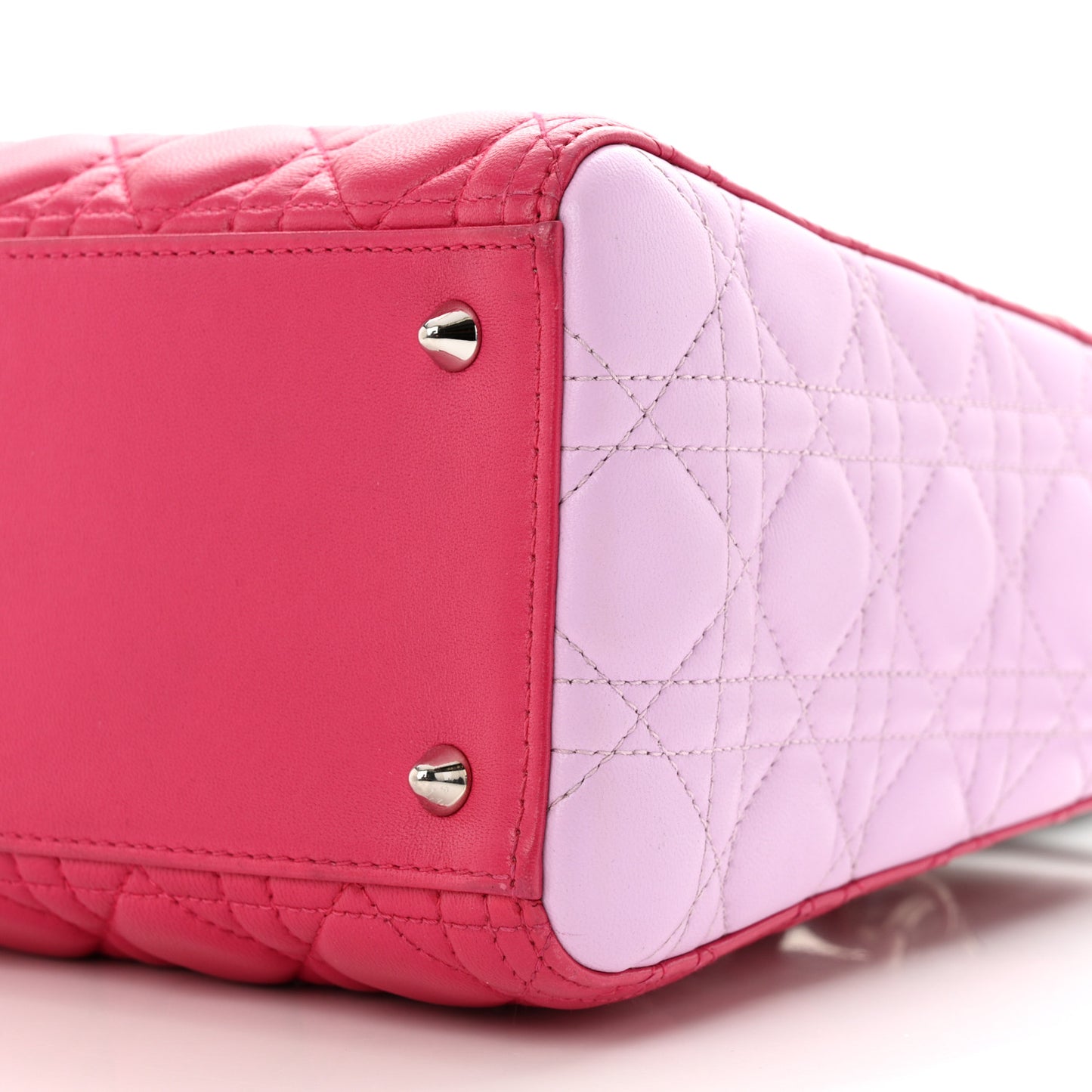 Lambskin Cannage Medium Tri-Color Lady Dior Fuchsia Anemone Black