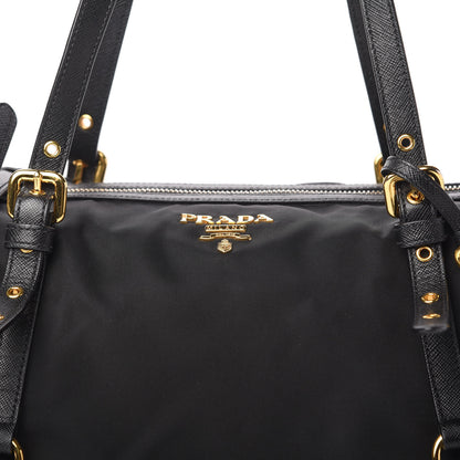Prada Saffiano Tessuto Nylon Shopping Tote Black 10 of 10