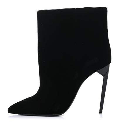 Saint Laurent Velvet Freja 105 Ankle Booties 38 Black 1 of 10