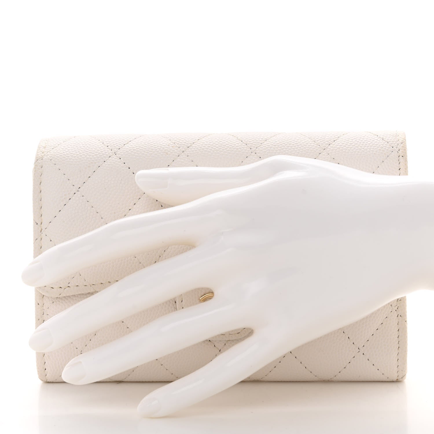 Chanel Caviar Quilted Medium Flap Wallet White 2 of 12