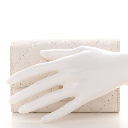 Chanel Caviar Quilted Medium Flap Wallet White 2 of 12