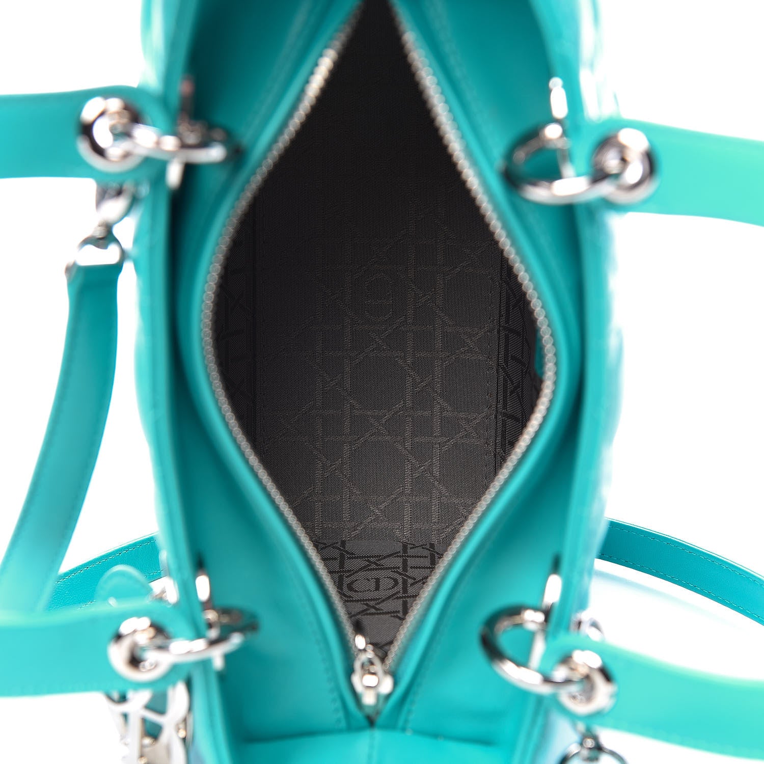 Christian Dior Lambskin Cannage Medium Lady Dior Turquoise 5 of 12