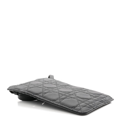 Christian Dior Ultra Matte Calfskin Cannage Lady Dior Zip Wallet With Strap Black 4 of 10