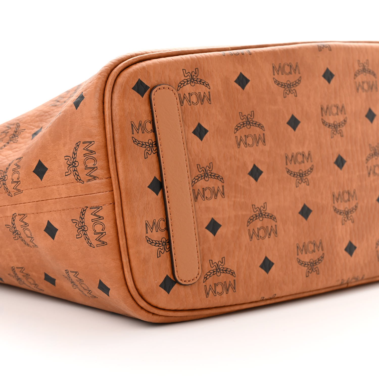 MCM Visetos Medium Liz Reversible Shopper Tote Cognac 13 of 16