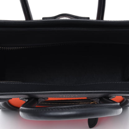 Celine Elephant Calfskin Nano Tri-Color Luggage Bright Orange 4 of 14