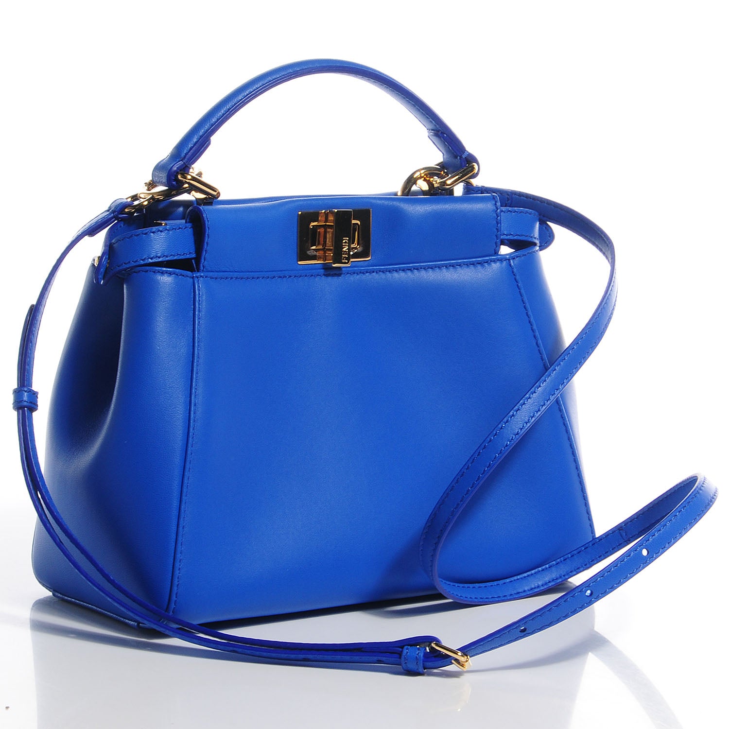 Fendi Nappa Mini Peekaboo Iconic Satchel Bleuette 4 of 11