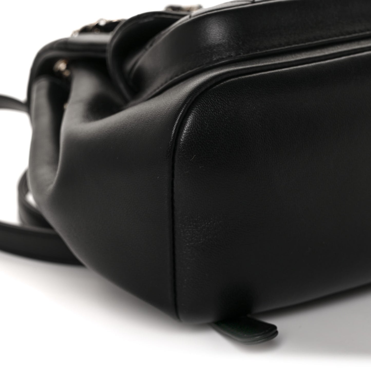 Lambskin Quilted Small Duma Drawstring Backpack Black