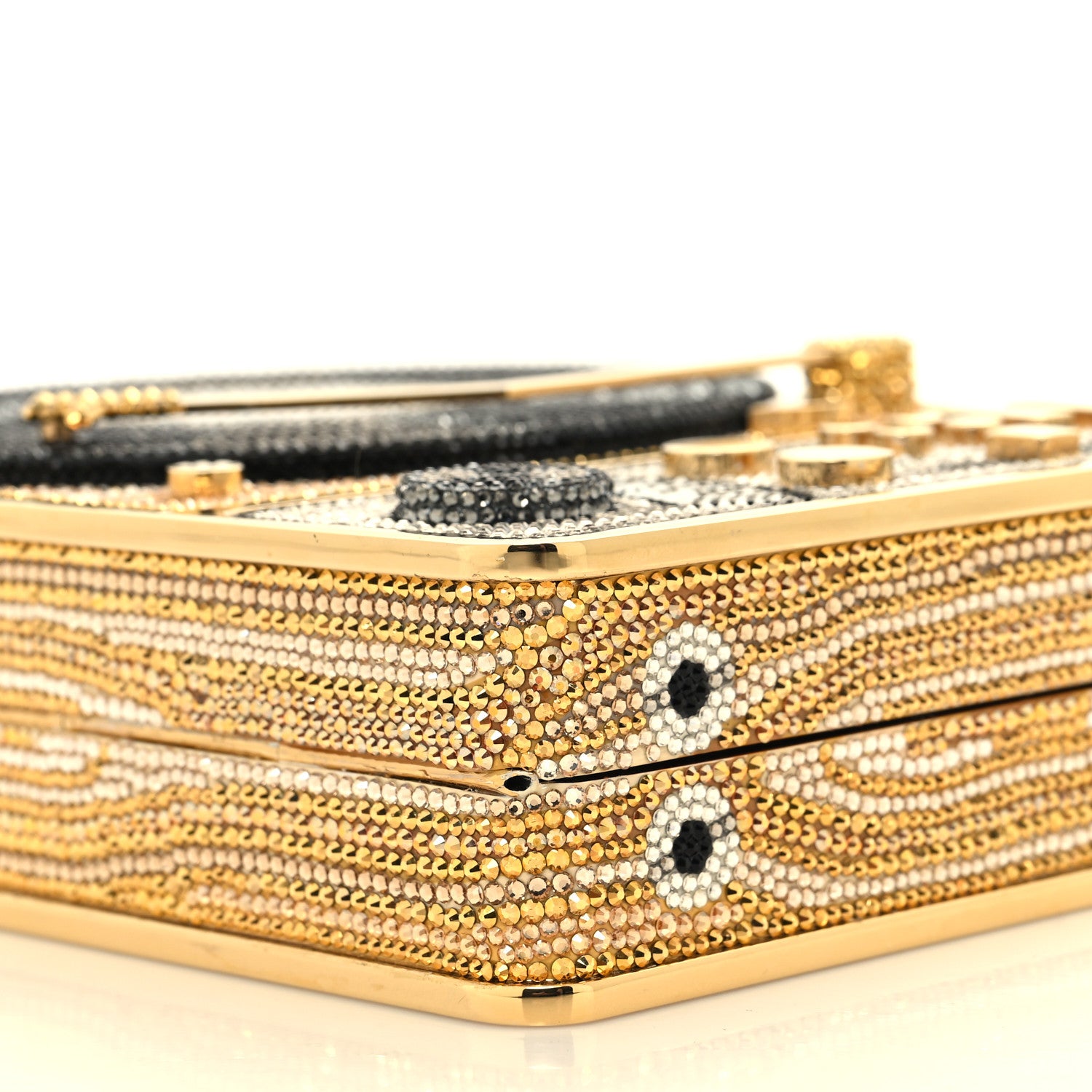 Judith Leiber Crystal Turntable Scratch Minaudiere Clutch Champagne 10 of 11
