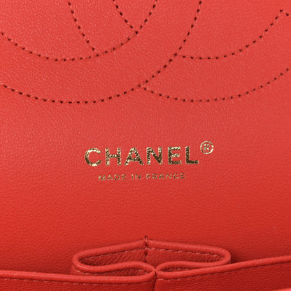Chanel Lambskin Chevron Quilted Jumbo Double Flap Red 6 of 13